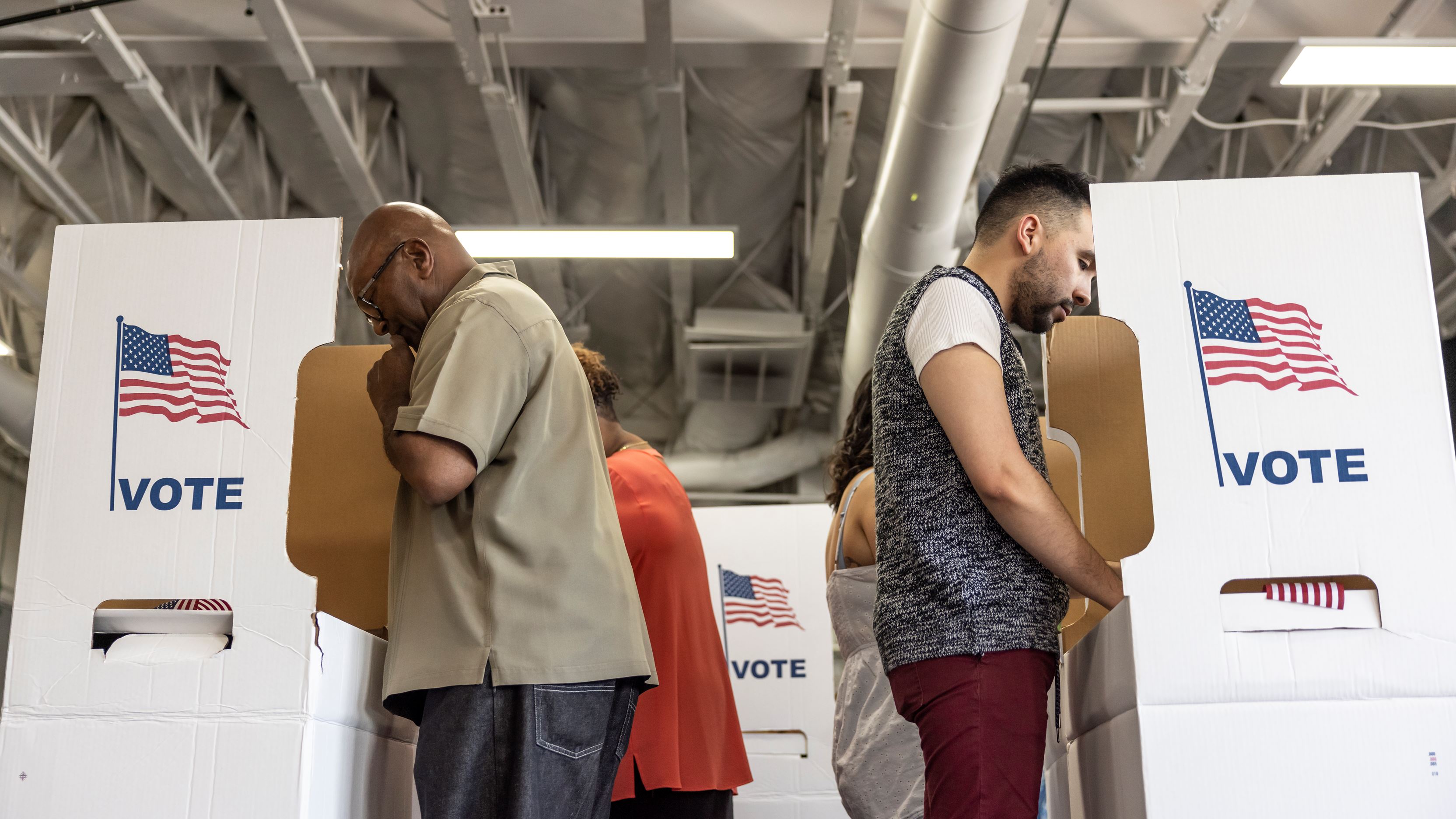 Four people voting 